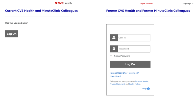 MyHR CVS Login at myhr.cvs.com