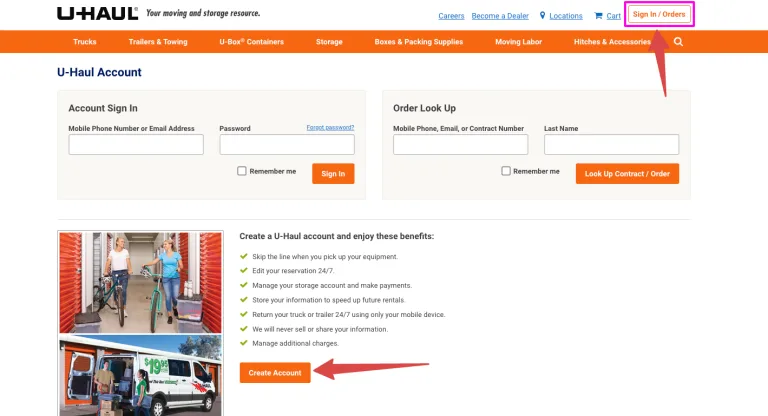 Find and Use U Haul Login at www.uhaul.com