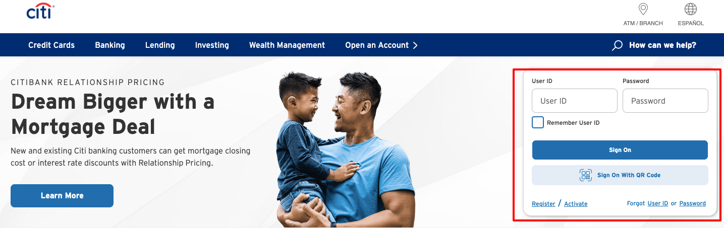 citi card login