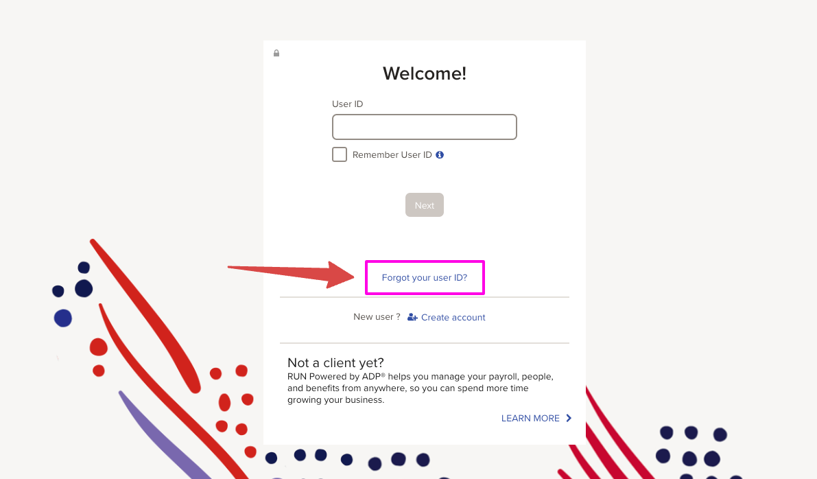 forgot user id for adp employee