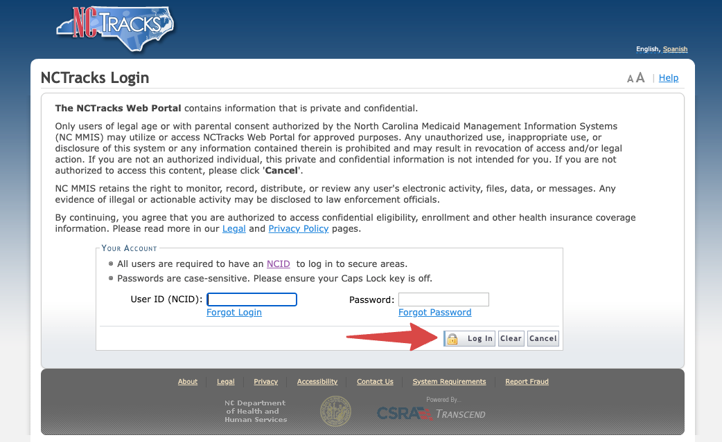 Nctracks Provider Login