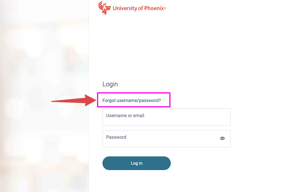 university of phoenix student forgot password