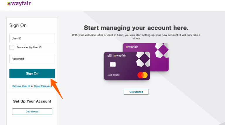 Wayfair Credit Card Login at wayfair.accountonline.com