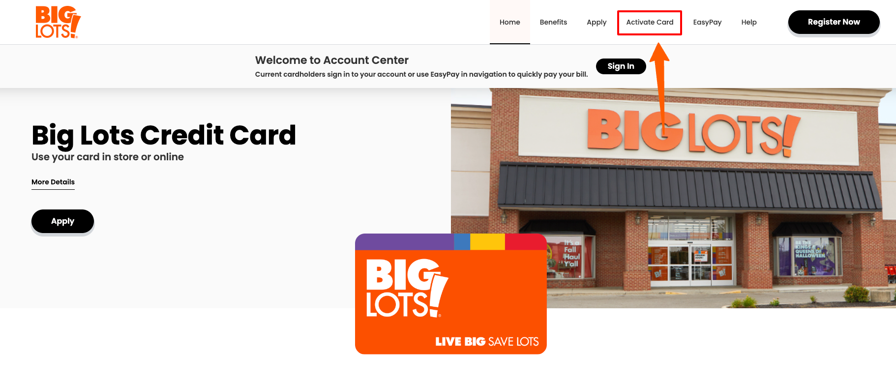 Big Lots Credit Card Activate