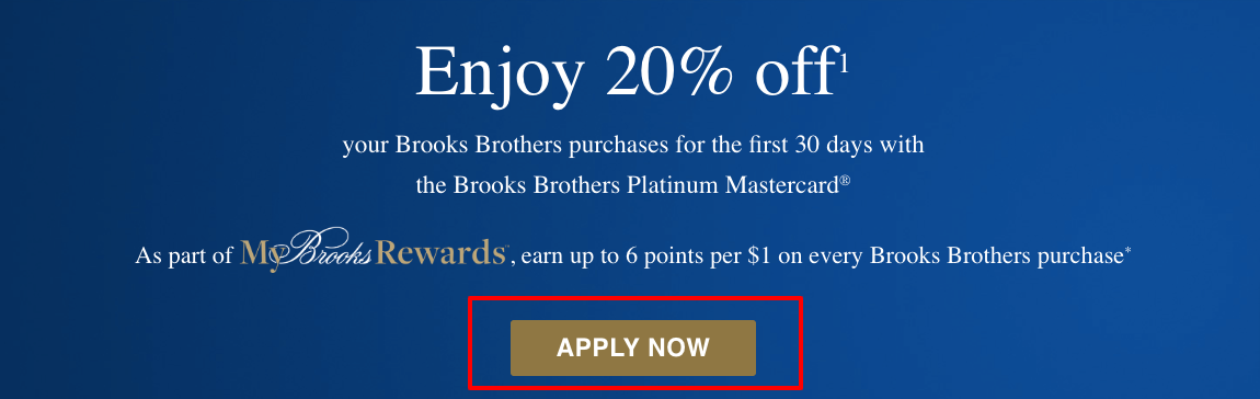 Brooks Brothers Platinum Mastercard apply