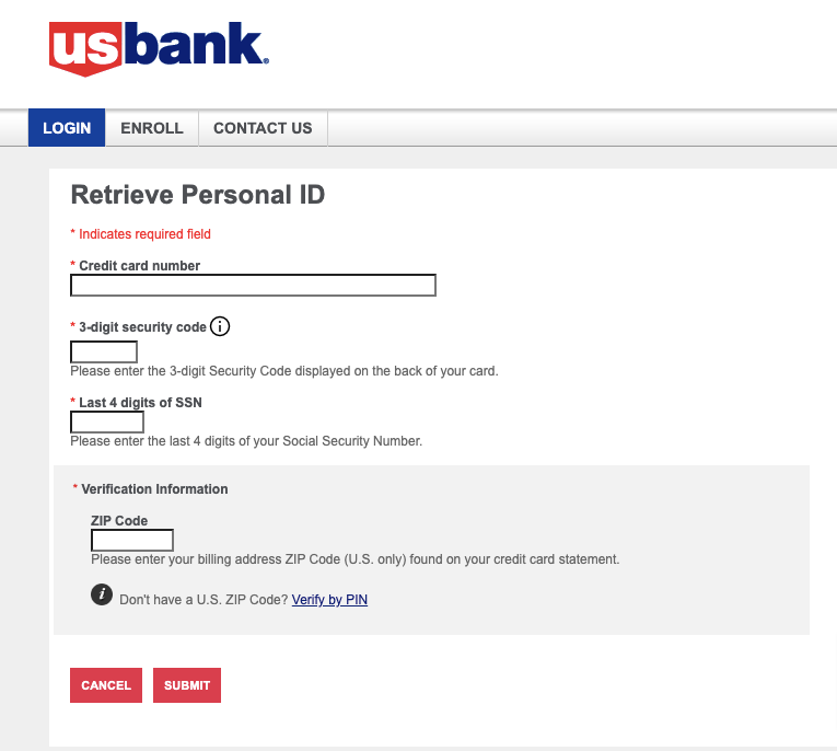 Us Bank Credit-Card-Account-Access-Retrieve-Personal-ID