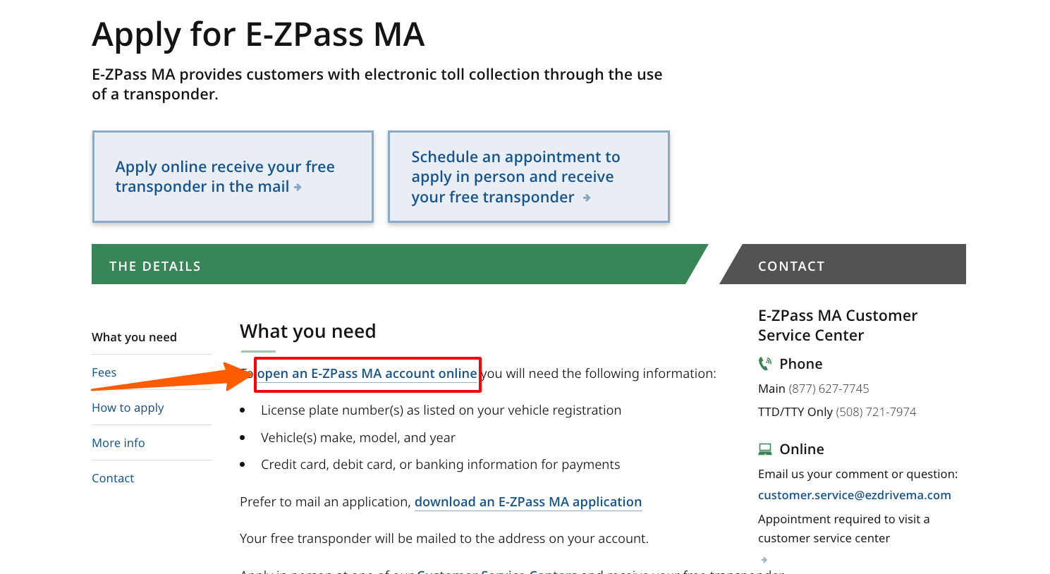 EZPass MA Apply Online