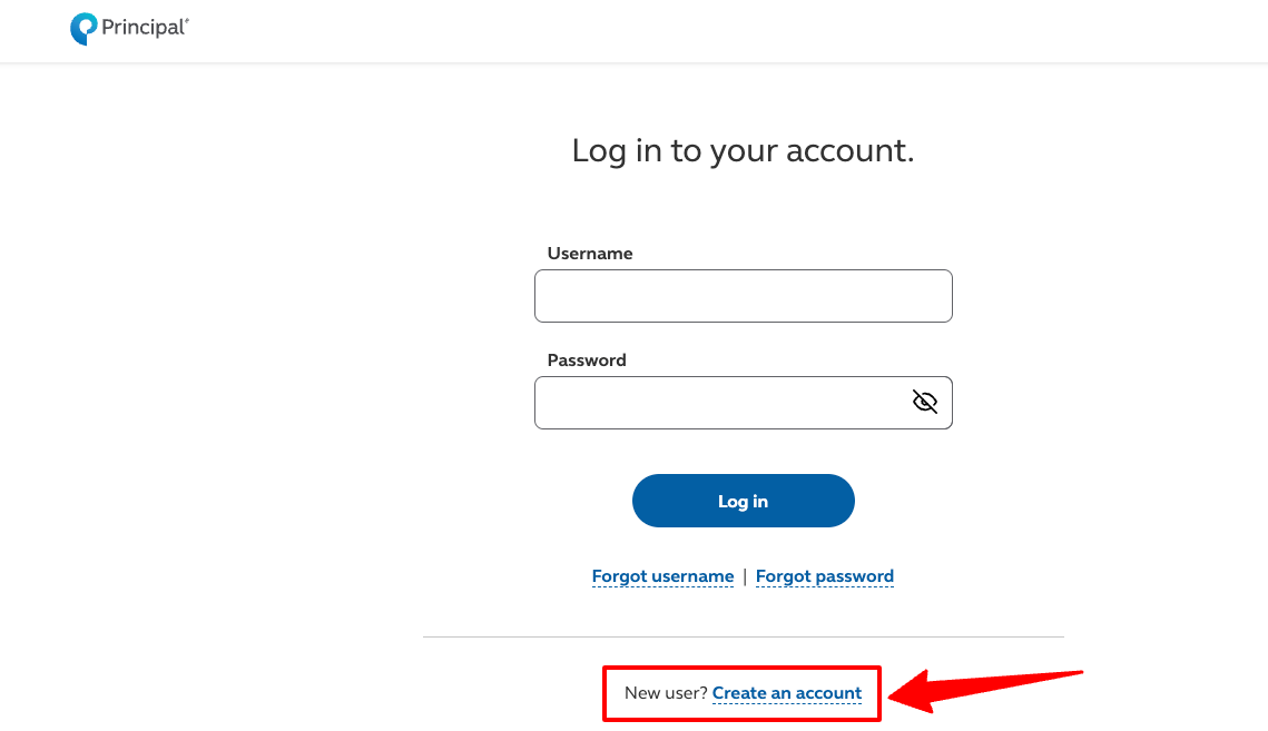 Principal Financial Create account