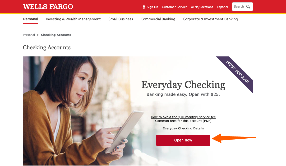 Wells Fargo Checking Open Account