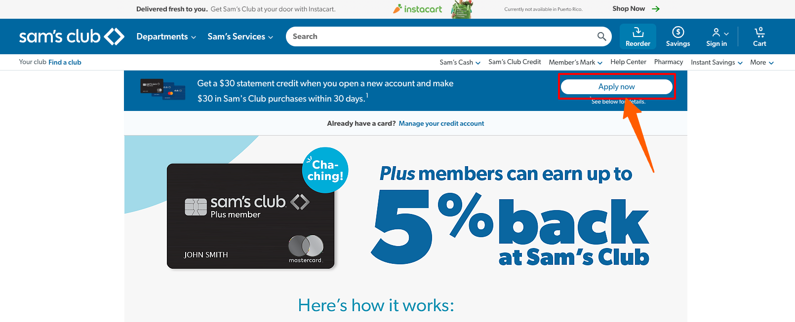 sam’s club credit card Apply