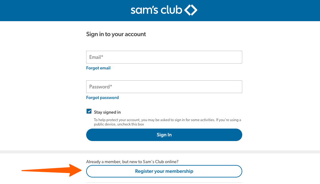 sam's club register online