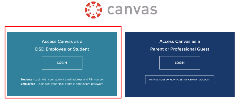 How to Access the DSD Canvas Login Portal