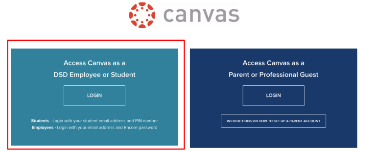 How to Access the DSD Canvas Login Portal