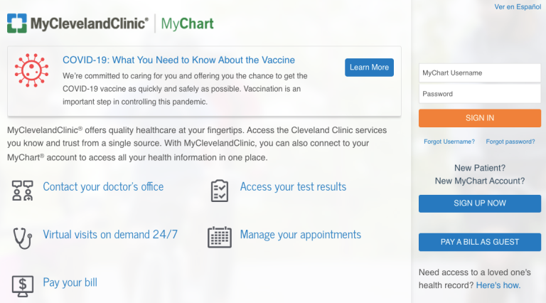 Cleveland Clinic MyChart Login at MyChart.Clevelandclinic.Org
