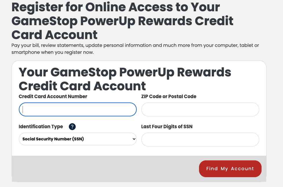 GameStop PowerUp Rewards Credit Card Account
