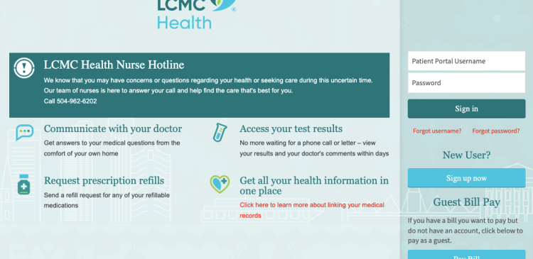 LCMC Patient Portal Login