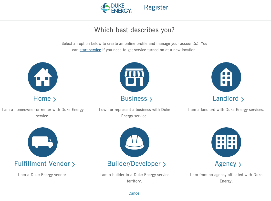 Duke Energy Account registration