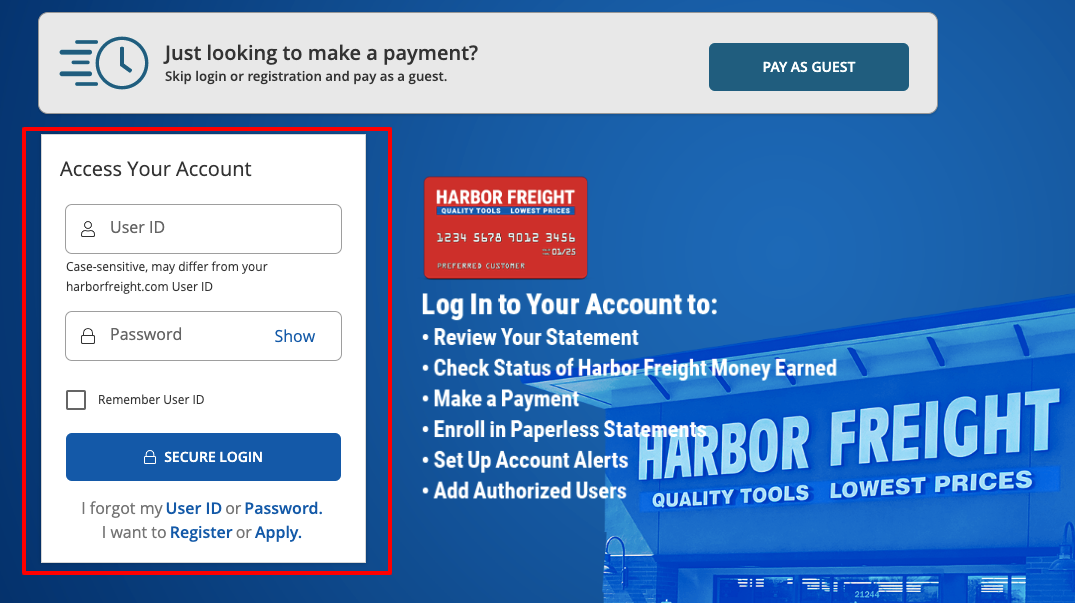 Harbor-Freight-Credit-Card-Login