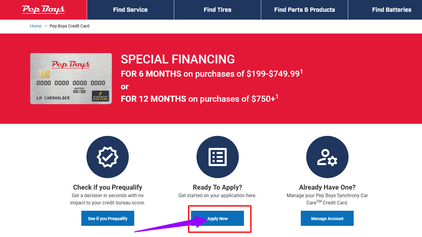 How to Apply for Pep Boys Credit Card