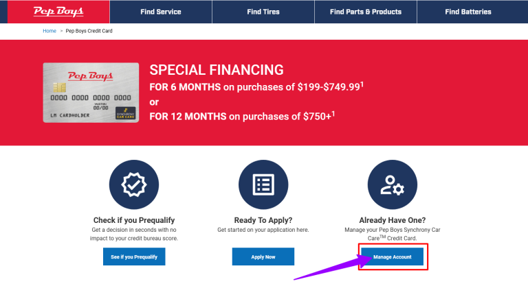 How to Access Pep Boys Credit Card Online Account