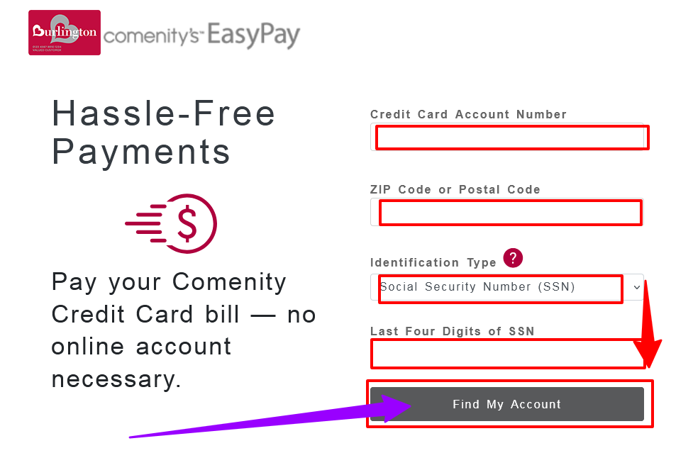 How to Pay Burlington Credit Card Bill with EasyPay online