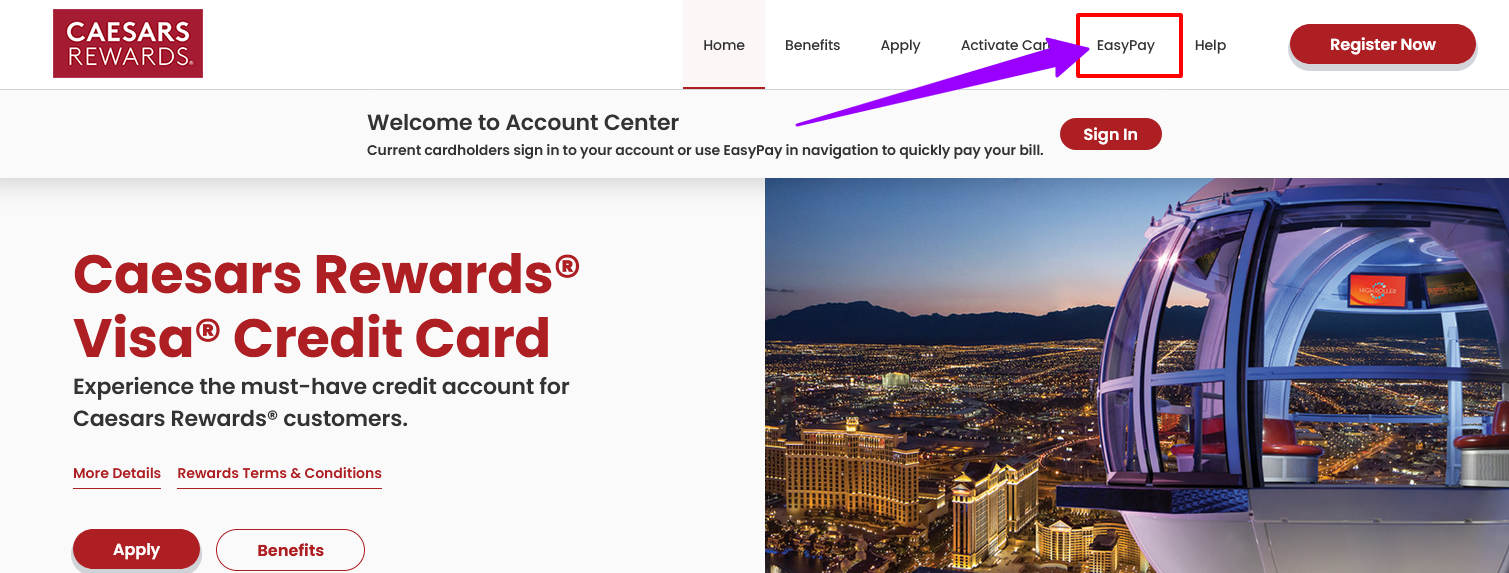 How to Pay Caesars Rewards Credit Card Payment Online