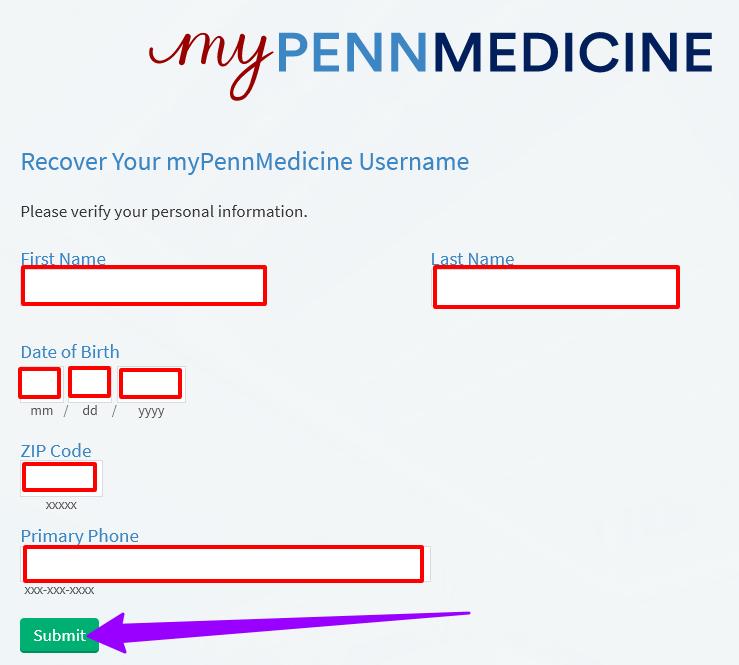  Retrieve the Username of MyPennMedicine Login