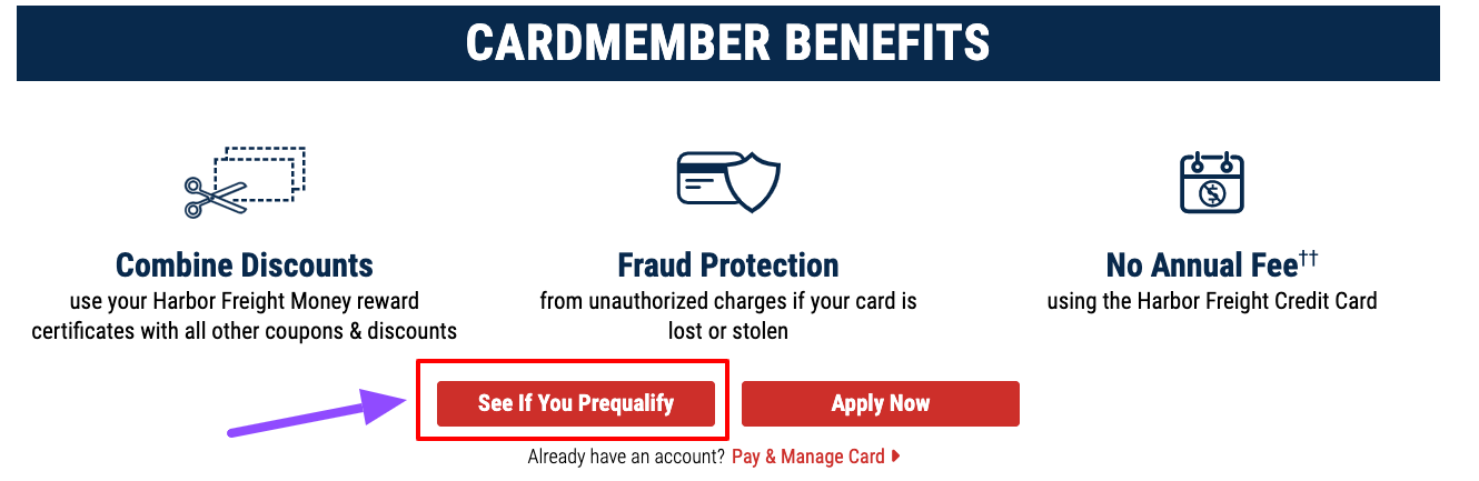 Pre-Approved for Harbor Freight Credit Card