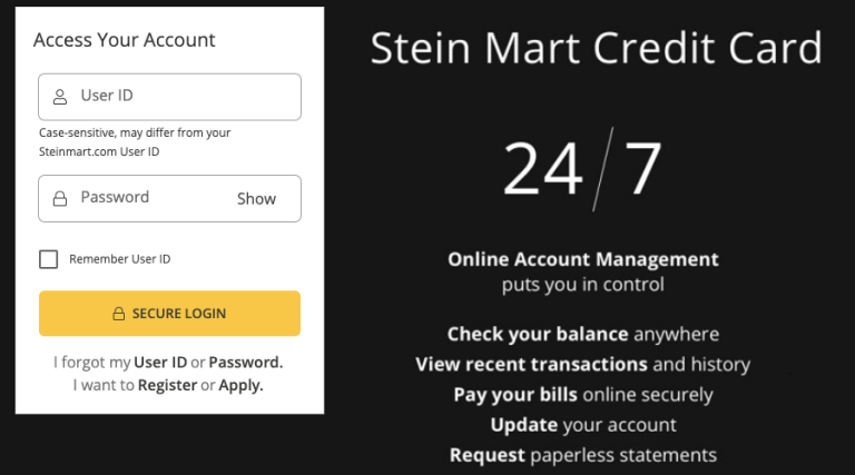 Stein Mart Credit Card Login at steinmartcredit.com