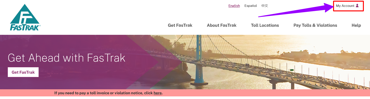 How to Access the Bay Area FasTrak Login Portal