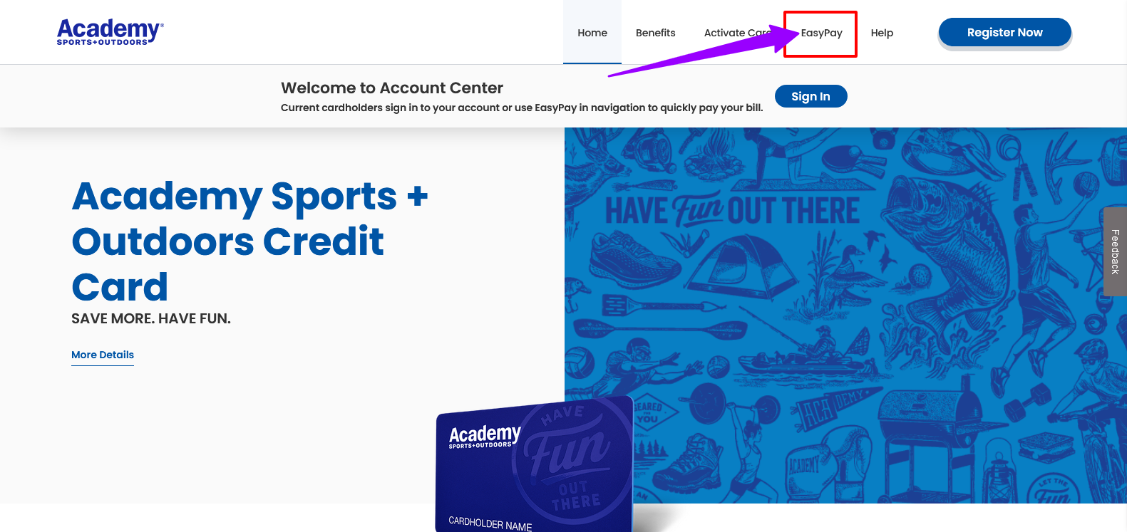 How to Pay Academy Credit Card Bill Payment with EasyPay