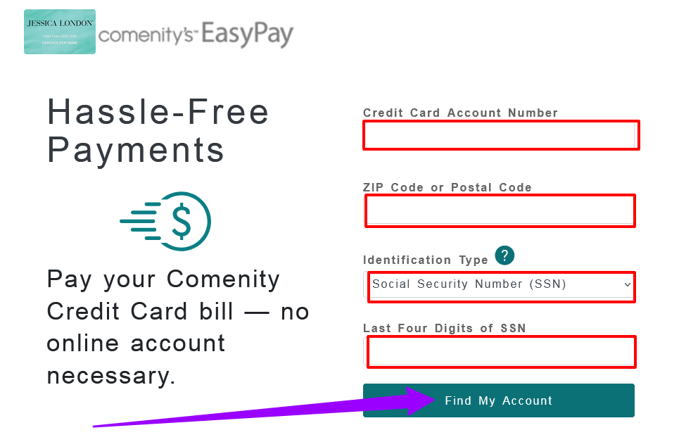 How to Pay Jessica London Credit Card Bill Payment with EasyPay online