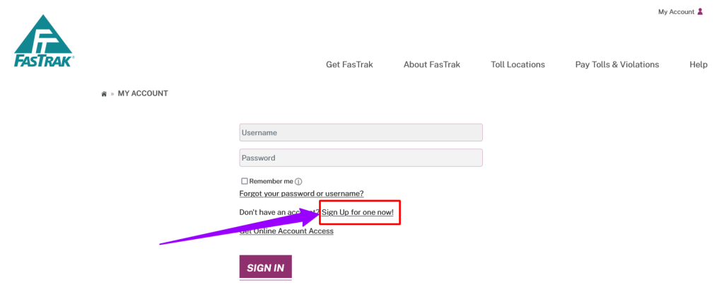 Bay Area FasTrak Login Guide at bayareafastrak.org