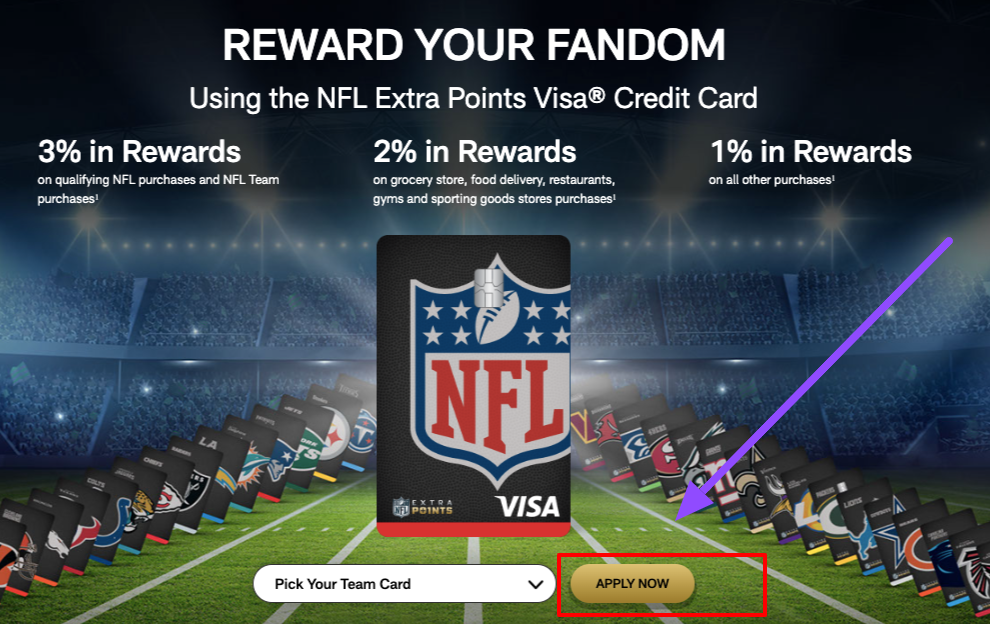 NFL Extra Points Visa Credit Card Apply