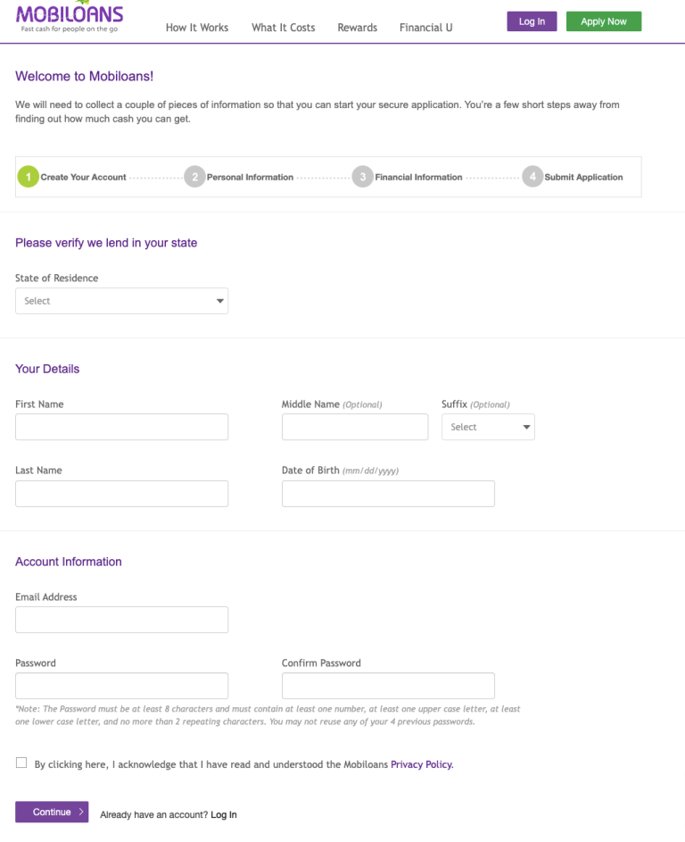 How to Apply for Mobiloans Line of Credit at mobiloans.com