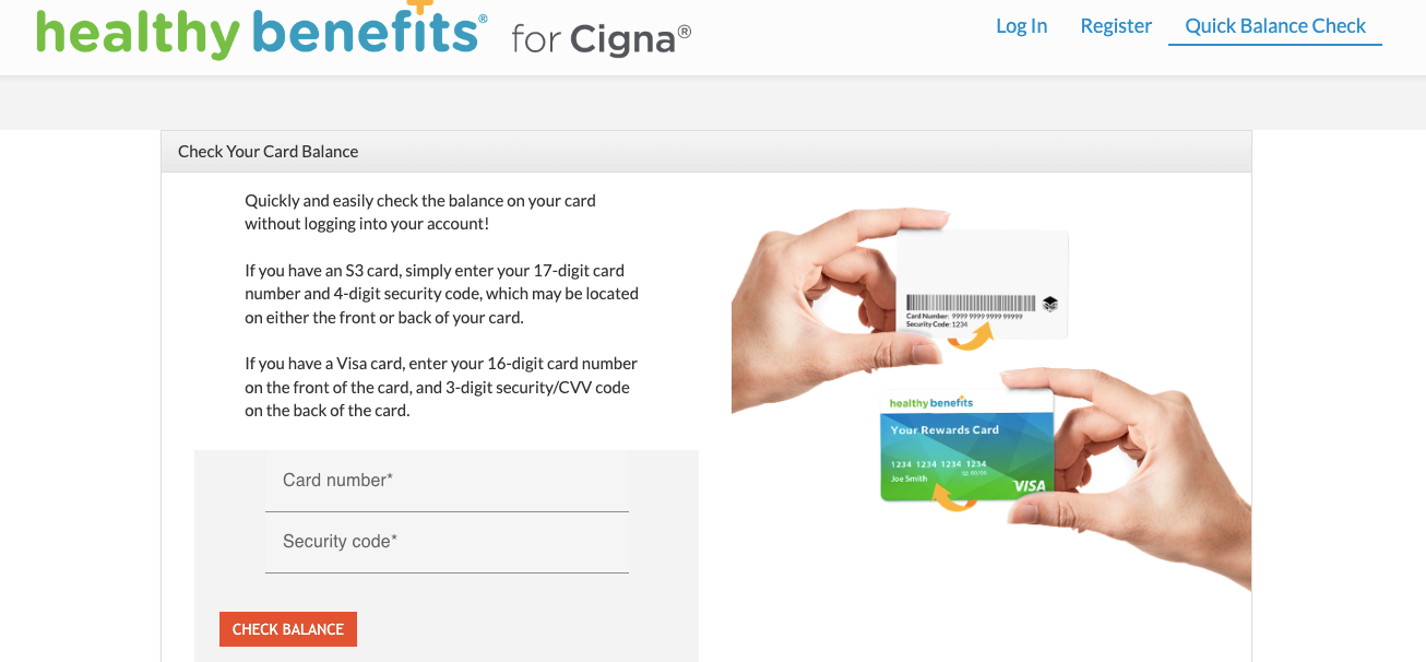 Check Balance of Cigna healthy card