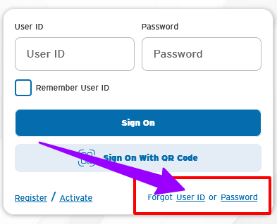 How to recover user ID in Citi Bank Online Banking