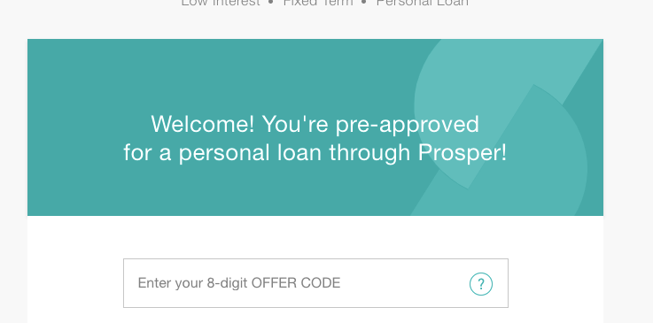 Prosper pre approved loan apply