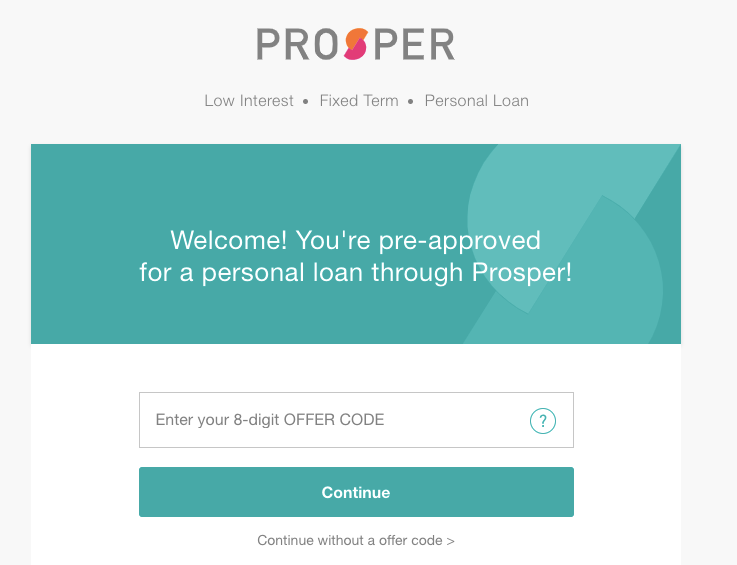 Prosper pre approved loan apply