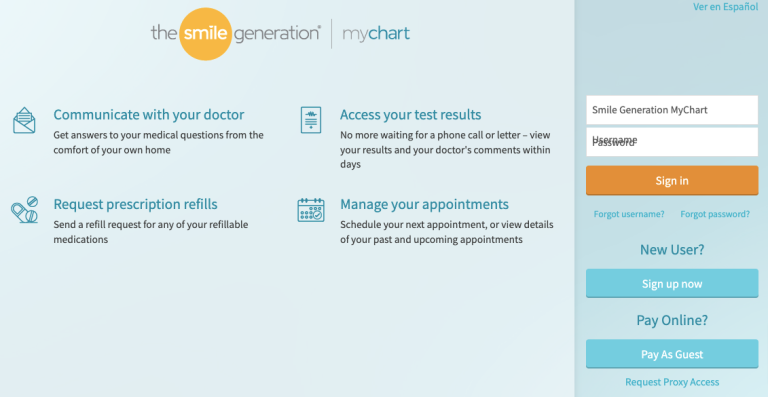 Smile Generation Mychart Login at smilegenerationmychart.com