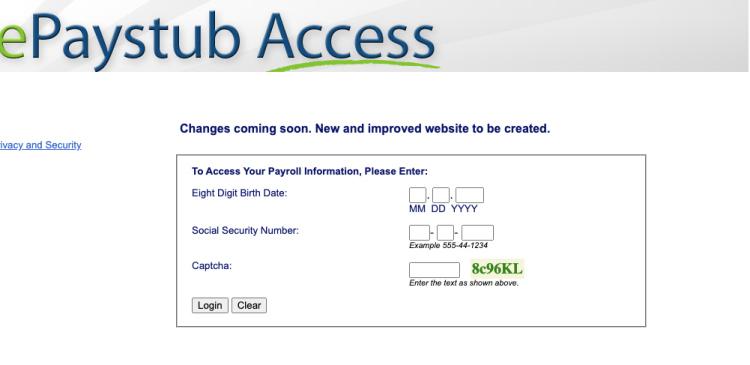 ePaystub Access Login