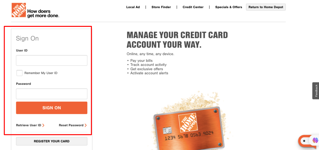 How to Access Your Home Depot Consumer Credit Card Login