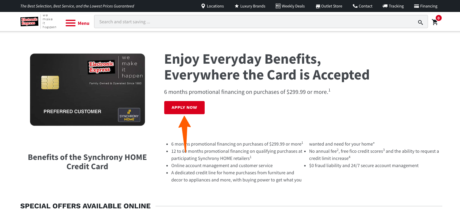 Apply for Electronic Express Home Credit Card