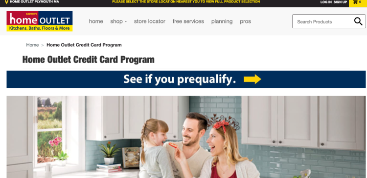 Home Outlet Credit Card Login