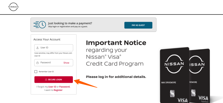 How to Login your Nissan Credit Card Account at nissan.syf.com