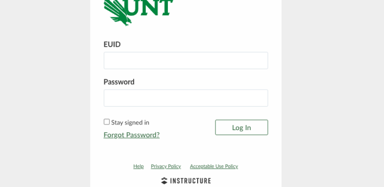 UNT Canvas Login Process